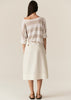 Milton Stripe Knit - White/Pebble