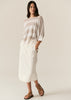 Milton Stripe Knit - White/Pebble