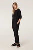 Pima Lantern Sleeve Top - Black