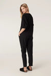 Pima Lantern Sleeve Top - Black