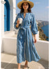 Cirque Long Stripe Dress - Cornflower