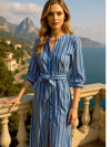Cirque Long Stripe Dress - Cornflower