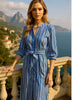 Cirque Long Stripe Dress - Cornflower