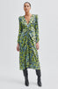 Lelou Foil Print Dress - Shadow Lime