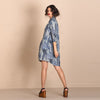 Long Bell Shirt - Blue Annuals