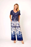 Country Cottage Print Pants - Blue