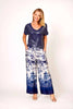 Country Cottage Print Pants - Blue