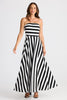 Thandie Strapless Dress - Black/White Stripe