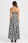 Thandie Strapless Dress - Black/White Stripe