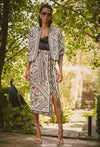 Aurora Reversible Fringe Jacket - Petinos Floros/Blue Ash