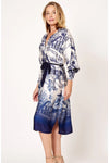 Country Cottage Print Dress - Blue Print