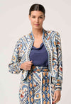 Aurora Reversible Fringe Jacket - Petinos Floros/Blue Ash