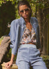 Aurora Reversible Fringe Jacket - Petinos Floros/Blue Ash