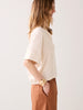 V Neck Linen Blend Top - Ivory
