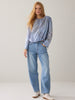 Pleat Top - Flowers & Stripes