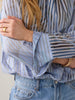 Pleat Top - Flowers & Stripes