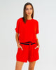 Adeline Knit Tee - Poppy