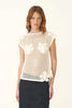 Pollyannna Floral Crochet Top - Bone