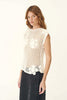 Pollyannna Floral Crochet Top - Bone