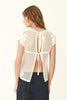 Pollyannna Floral Crochet Top - Bone