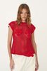 Pollyanna Floral Crochet Top - Flame Red