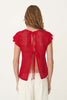 Pollyanna Floral Crochet Top - Flame Red