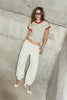 Rania Contrast Knit Tee - Flame Red