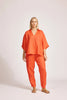 Miramar Collared Top - Coral