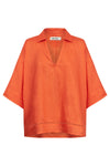 Miramar Collared Top - Coral