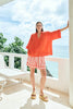 Miramar Collared Top - Coral