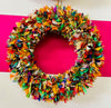 Recycled Sari Wreath - Multicolour