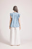 Melenia Denim Frill Top - Denim