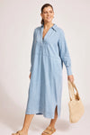 Melenia Denim Collared Dress - Denim