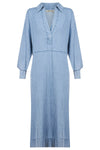 Melenia Denim Collared Dress - Denim