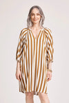 Treville Stripe Dress - Caramel
