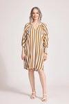 Treville Stripe Dress - Caramel