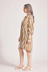 Treville Stripe Dress - Caramel