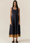 Speck Contrast Dress - Ink/Ginger