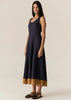 Speck Contrast Dress - Ink/Ginger