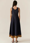 Speck Contrast Dress - Ink/Ginger