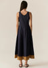 Speck Contrast Dress - Ink/Ginger
