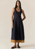 Speck Contrast Dress - Ink/Ginger