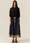 Speck Contrast Skirt - Ink/Ginger