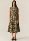 Hugo Dress - Khaki Embroidery