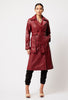Astra Leather Trench Coat - Scarlet