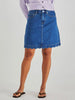 Vale Scalloped Denim Skirt - Mid Blue Wash