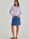 Vale Scalloped Denim Skirt - Mid Blue Wash