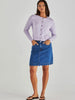 Vale Scalloped Denim Skirt - Mid Blue Wash