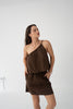 Anelle Mini Linen Skirt - Chocolate