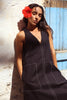 Iris Linen Midi Dress - Black